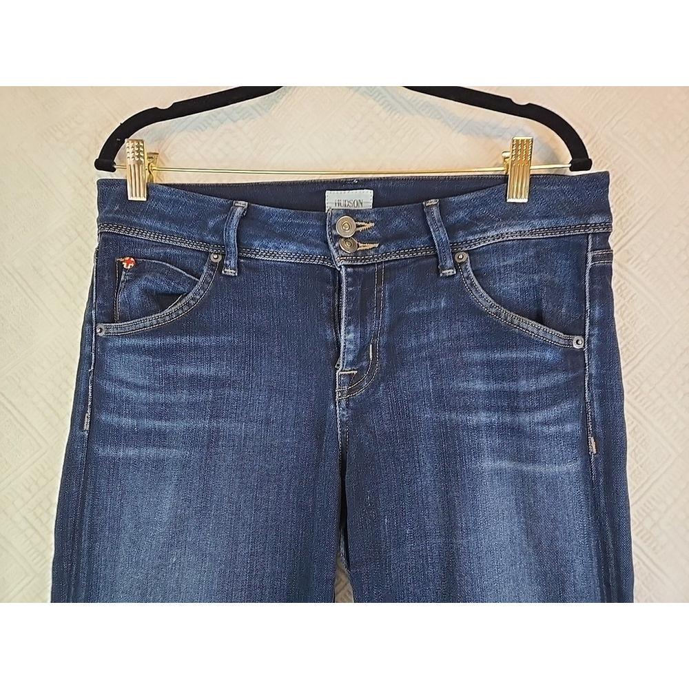 Hudson Beth Baby Boot Jeans Size 30 Stretch Denim Low Rise Bootcut Blue - Picture 8 of 11